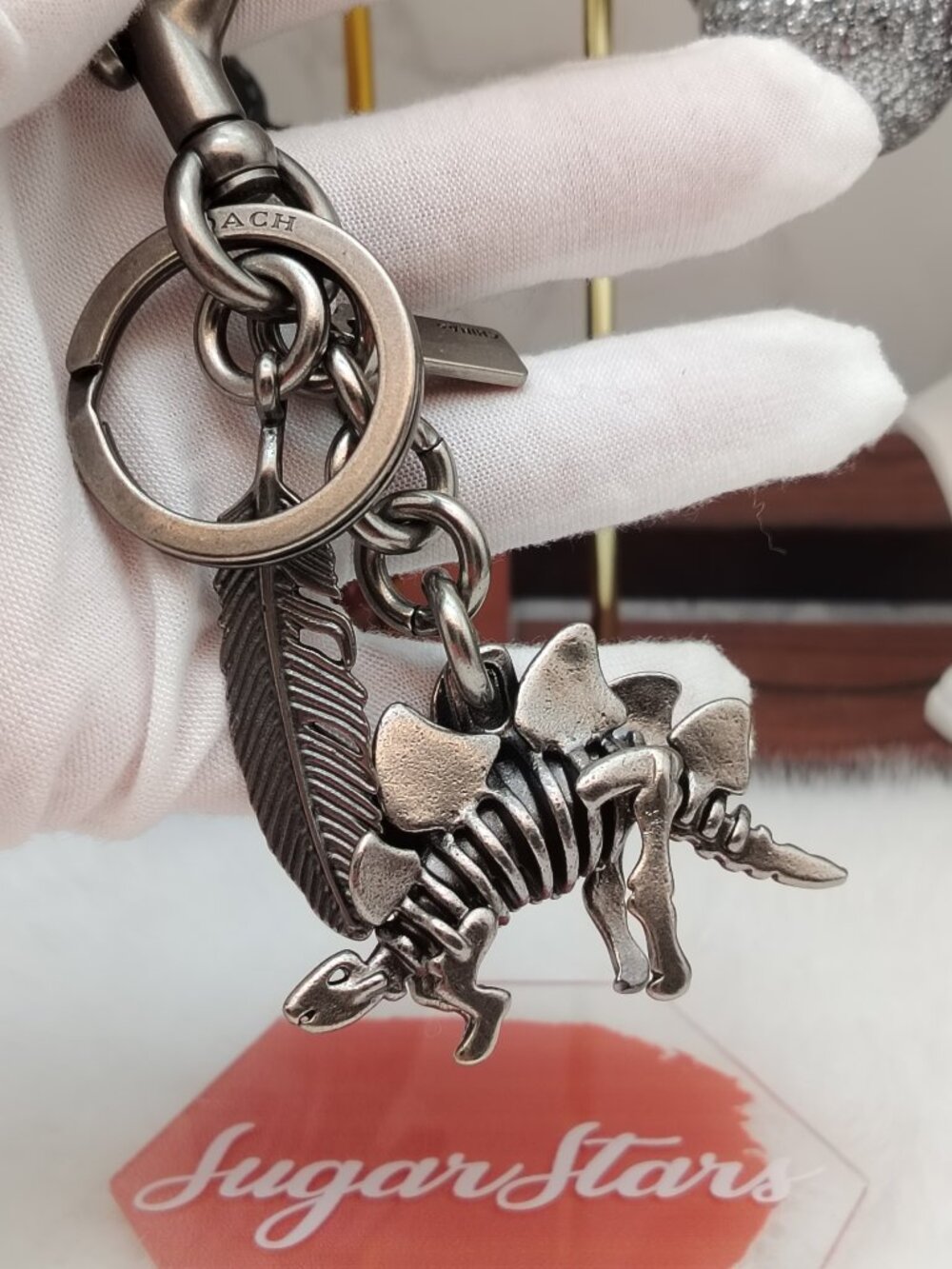 Coach Stegosaurus Steggy Rexy key Fob Bag Charm Keychain
